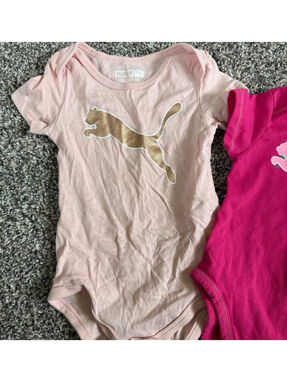 Puma Baby Girl Pink Bundle of 2 Onesies Size 6-9 Months - Picture 3 of 4
